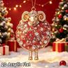 2D Flat Acrylic Red Gold Chinese Zodiac Goat Christmas Hanging Pendant Xmas Tree Ornament New Year Car Pendant