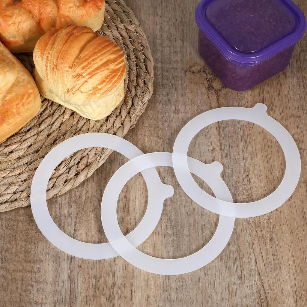 6 PCS Silicone Replacement Gaskets Jar Gasket Seal Leakproof Sealing Ring Rubber Gasket for 3.5 Inch Mouth Jars White The Product Has an Error of
