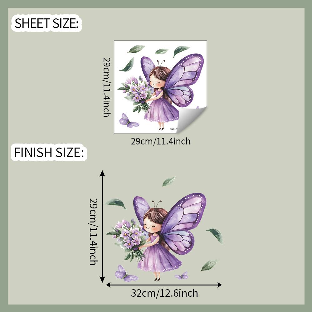 

Мультяшная комбинация «Бабочка-Цветок-Фея», наклейки для ванной, туалета, для украшения дома 29*29CM/fun-m263