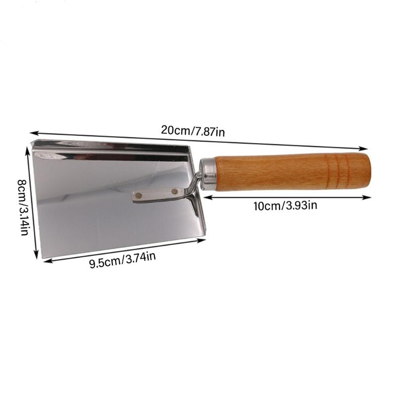 Stainless Steel Shovel with Wood Handle for Beekeepers Hives Cleaner Beekeeping Equipment Bees Farming Accessories