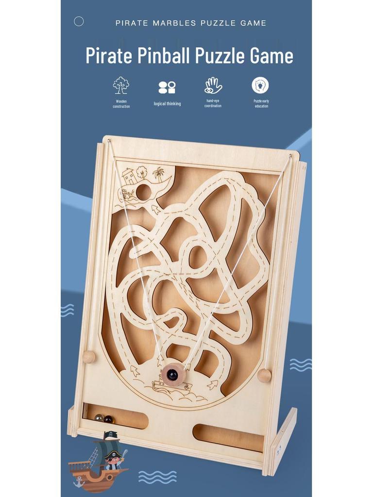 Pirate Themed Wooden Marble Game: Promoting Hand-Eye Coordination and Balance for Children’s Educational Play