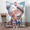 Cartoon-Opa und -Oma Flanelldecke Weich Warm Halten Überwurfdecke Decke Für Sofa Bett Büro Camping Reisen Geschenke
