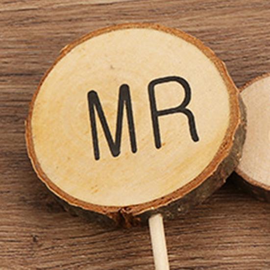 3 ks Toppery na dort Ekologické dřevěné toppery na dezerty, muffiny s anglickými písmeny pro narozeniny