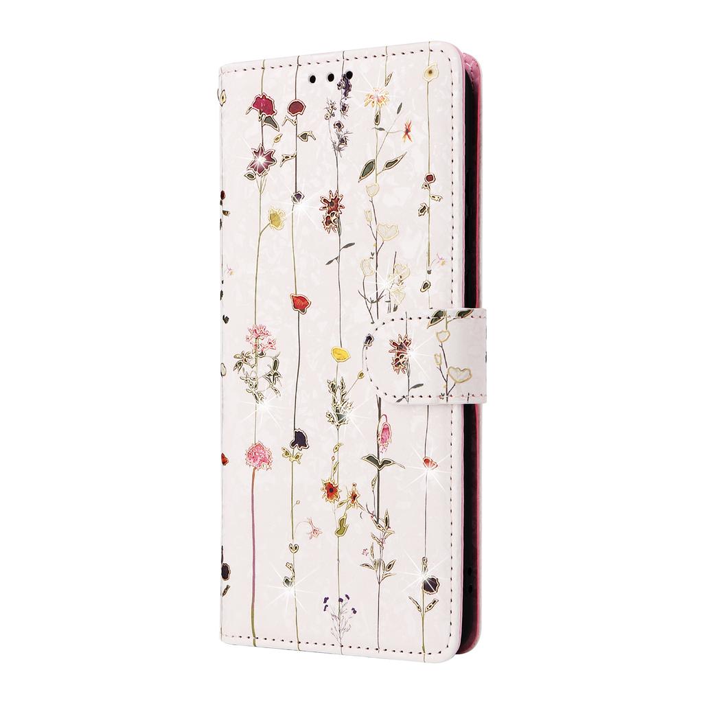 For Samsung Galaxy A07 4G/A06 4G/A06 5G Case RFID Blocking Flower Leather Phone Cover with Wrist Strap