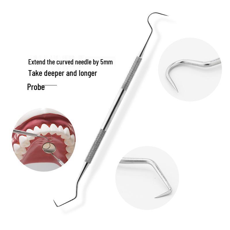 5-Piece Stainless Steel Dental Tool Set with Mouth Mirror