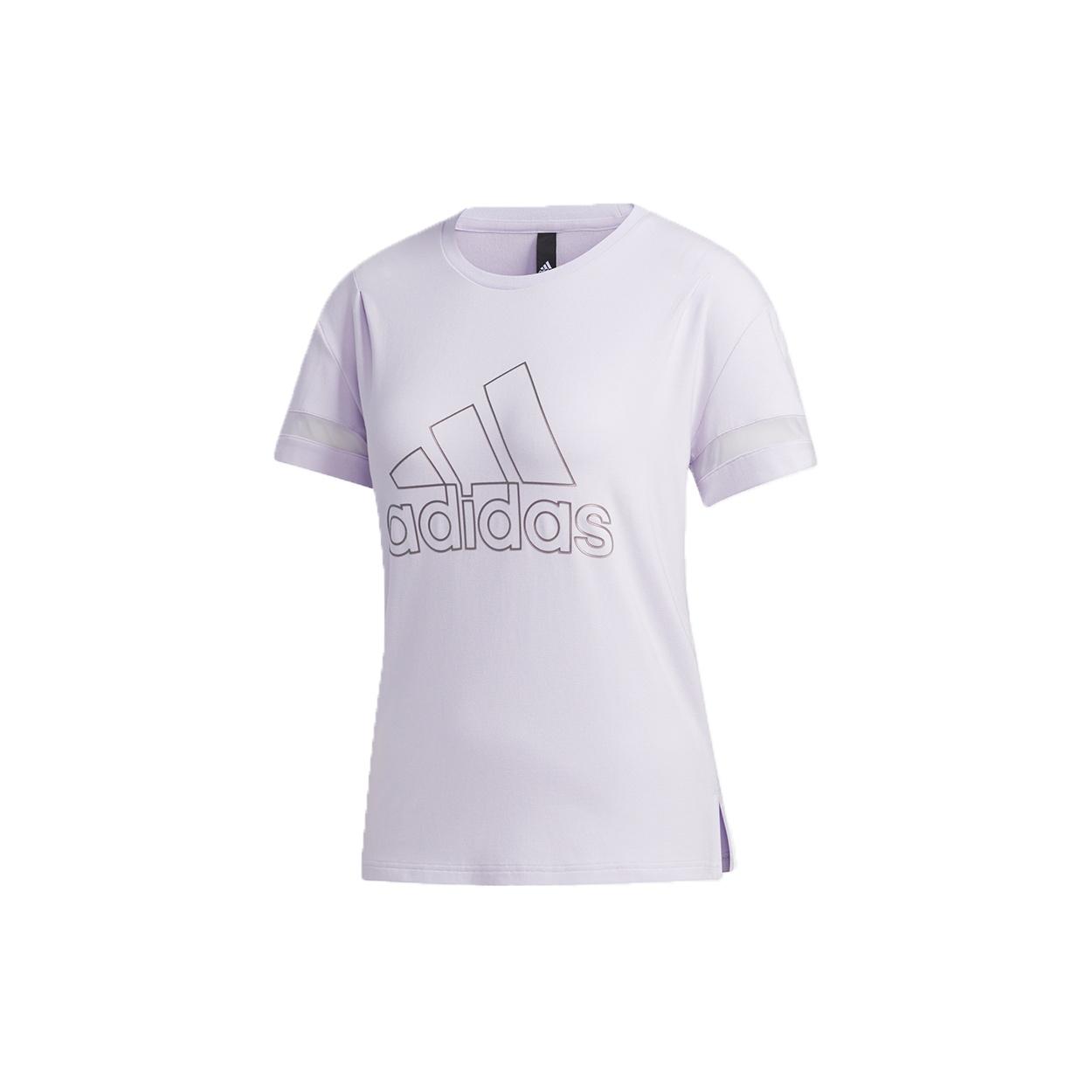 (WMNS) adidas Style Gfx T Bos Logo Printing Sports Short Sleeve Light Purple T-Shirt Women s GJ9023 M