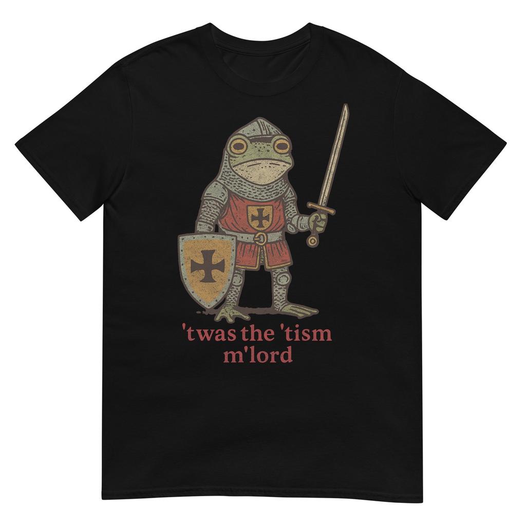 Funny Twas The Tism Mlord Medieval Knight Frog Tsim Tshirt