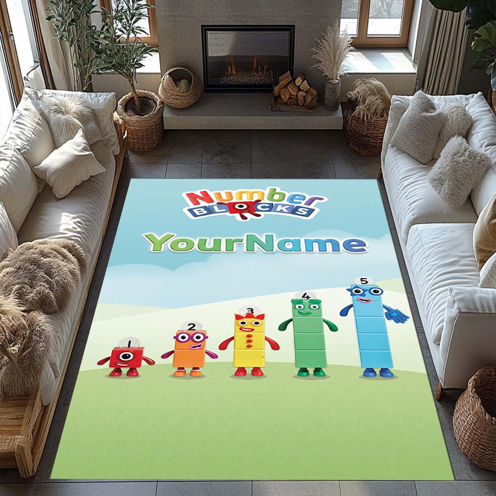 Numberblocks Customize Text Carpet Perfect for Playrooms Bedrooms Balcony Hallway Antislip Carpet Office home decor Perfect Gift for Women/Men