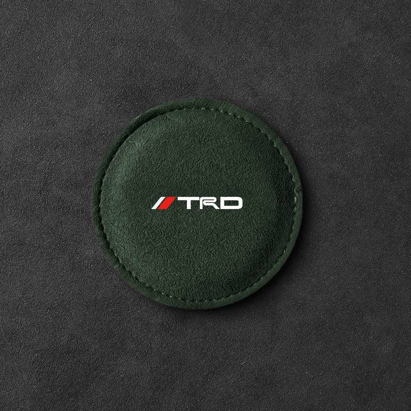 PU Leather Slot Non-slip Coaster Mat Emblem Car Cup Holder Pad for Toyota TRD GR Aygo Corolla Avensis Vios Yaris Mark-X Mirai Yaris
