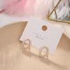 925 Versatile Metal Simple Geometric Shape Diamond-set Diamond-set Stud Earrings Simple Versatile Aristocratic Temperament Stud Earrings