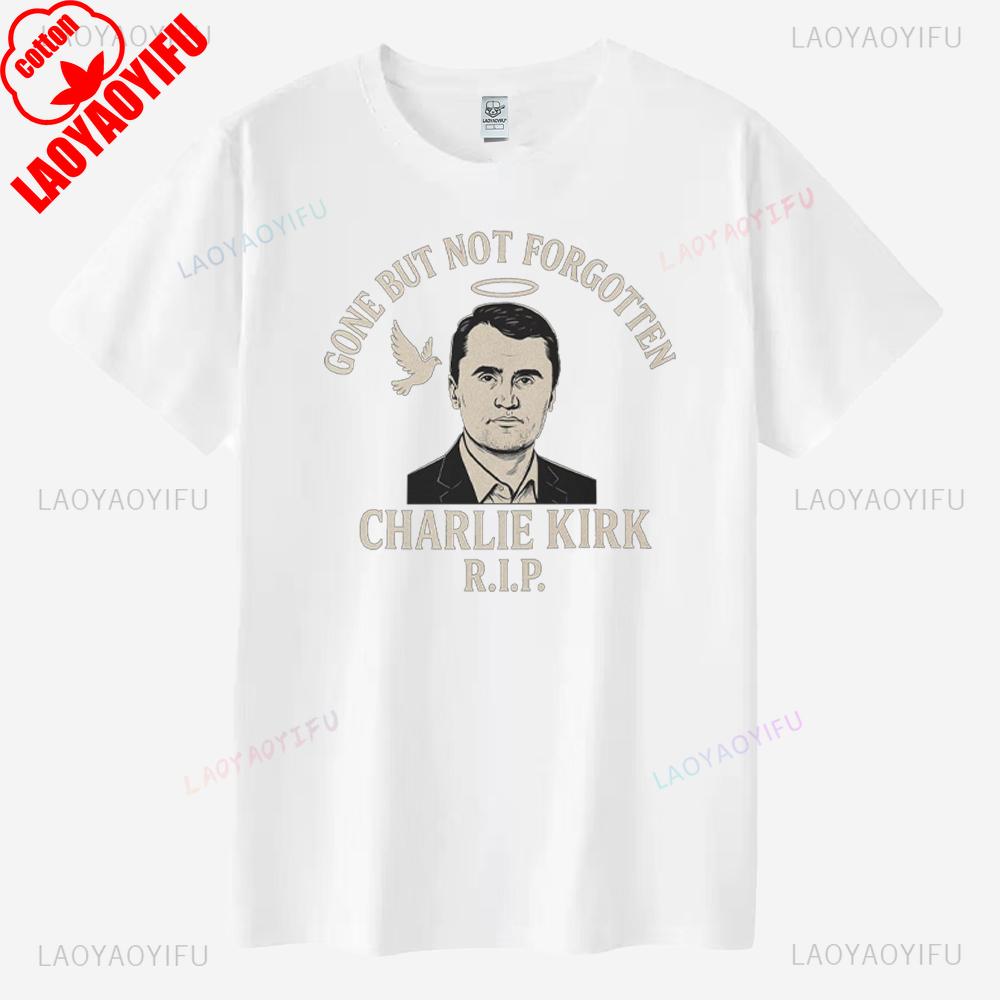 Gone But Not Forgotten Charlie Kirk Memorial Graphic T Shirts Thank You for Your Memories 1993-2025 T-shirt Cotton Ropa Hombre