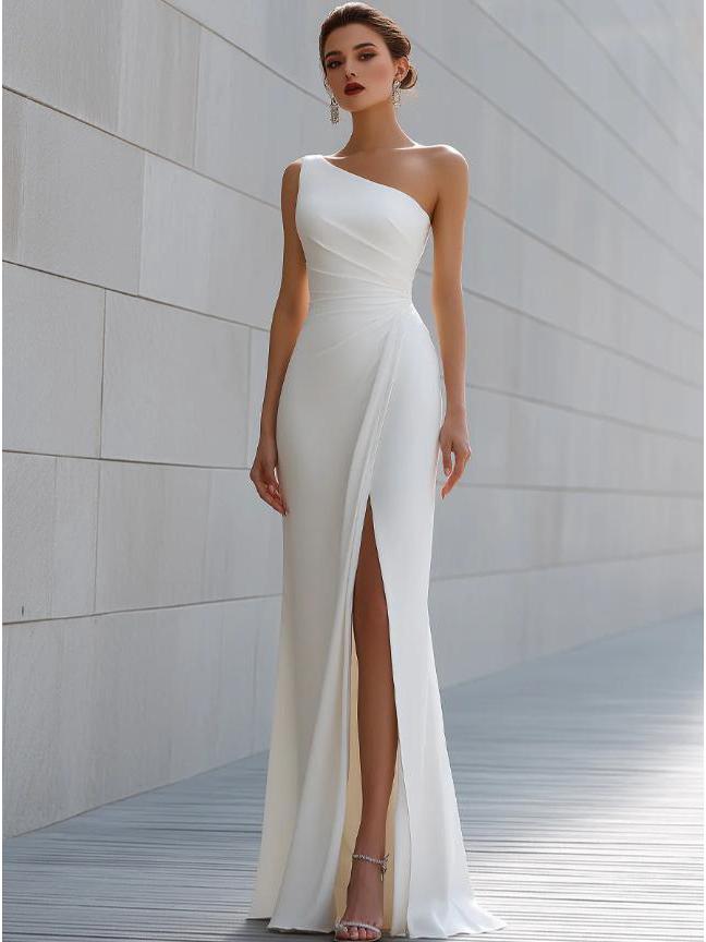 Elegant Sleeveless Solid Color Summer Slit Dress (Backless)
