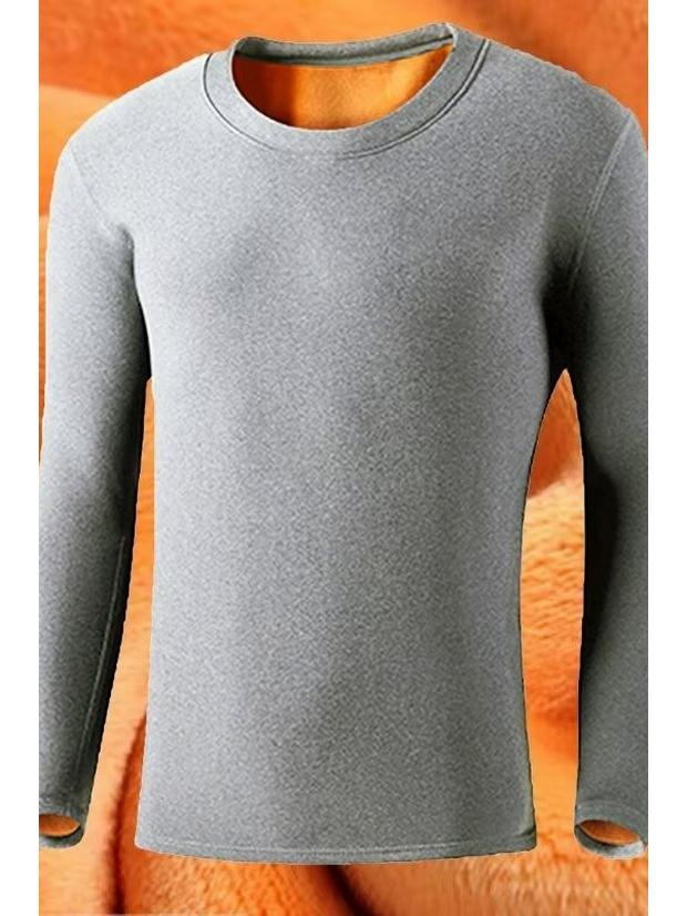 Unisex Goldener Samt Fleece-gefüttert Verdickt Warmes T-Shirt - Übergröße Kälteschutz Herbst Basisschicht