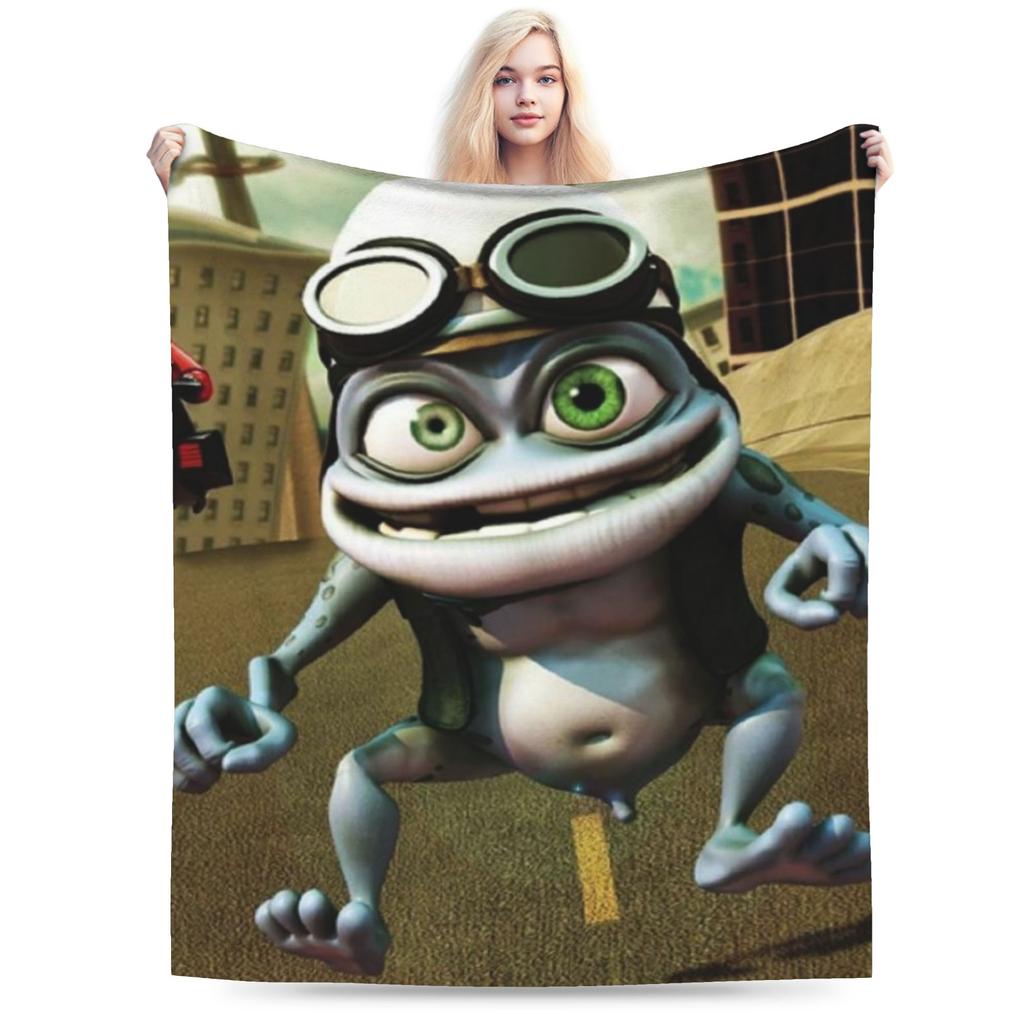 Coperta Plaid Cartone Animato Crazy Frog per Divano Morbida Accogliente Peluche 50x60 Pollici Diverse Misure Copriletto per Tutte le Stagioni