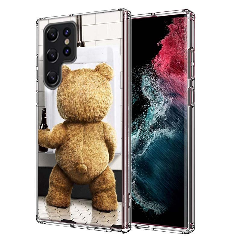 Funny And Cute Bear Capa Phone Case For Samsung S26 Ultra S25 Edge Galaxy S23 S21 S20 S24 FE S22 S10 Plus Cover Clear TPU Shell