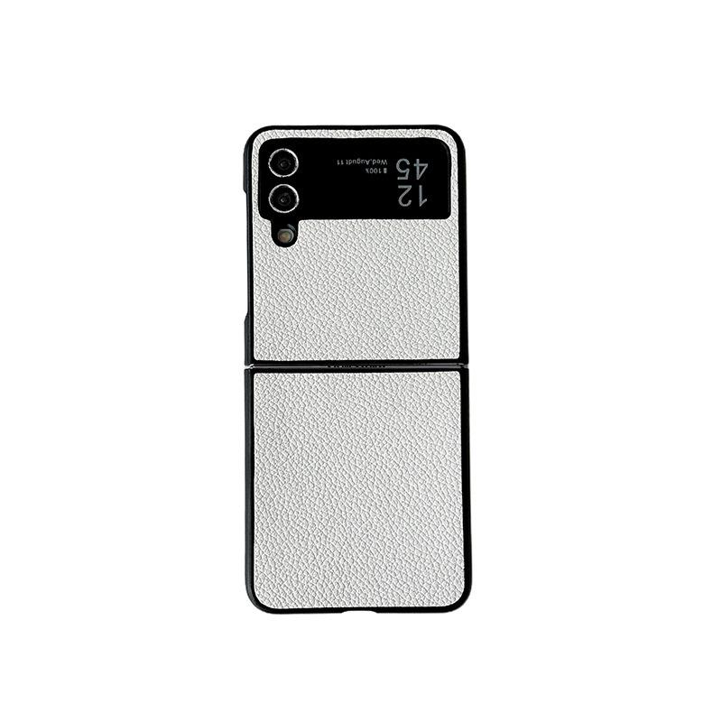 Leather Solid Color Mobile Phone Case for Samsung Zflip6 Clamshell Folding Screen Findn2Flip Hard Shell Xflip