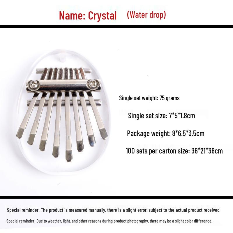 Mini Crystal Kalimba Pendant - 8-Note Thumb Piano Instrument