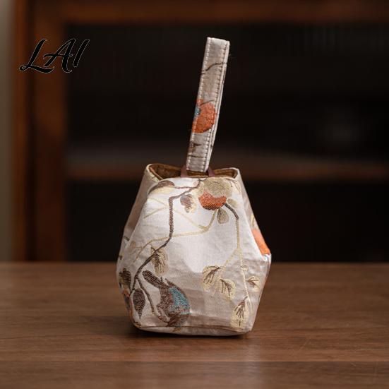 Tea Accessories Handbag Chinese Style Brocade Storage Bag Bracelet Jewelry & Portable Bag Handbag Mini Fabric Organizer Pouch Multi Use