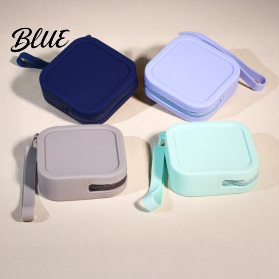 Small Silicone Coin Purse Pouch with Zipper And Wrist Strap Square Shockproof Durable Change for Kids Storage Bag Lightweight Compact Headphones