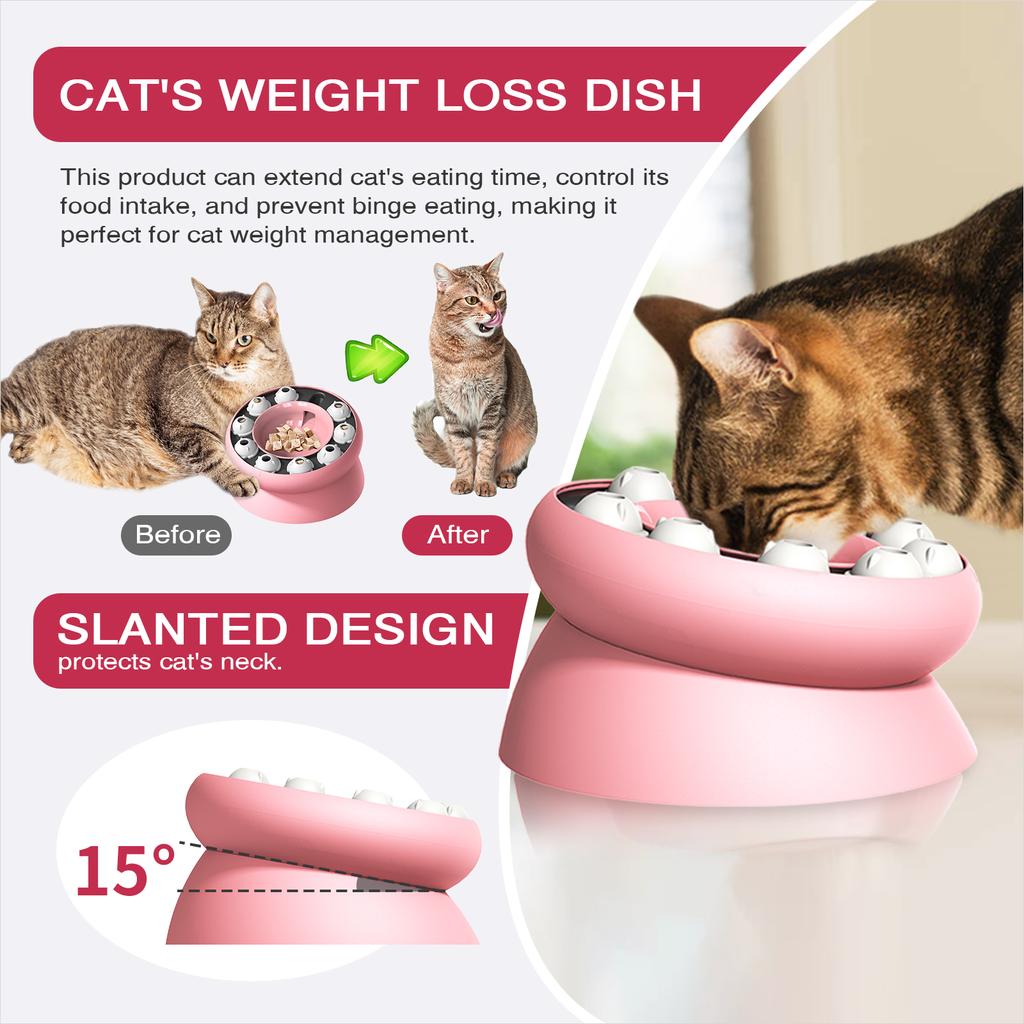Cat Toys Slow Feeder Cat Bowl Interactive For Indoor Cat Puzzle Feeder Pet Toy Pets Feeding Supplies