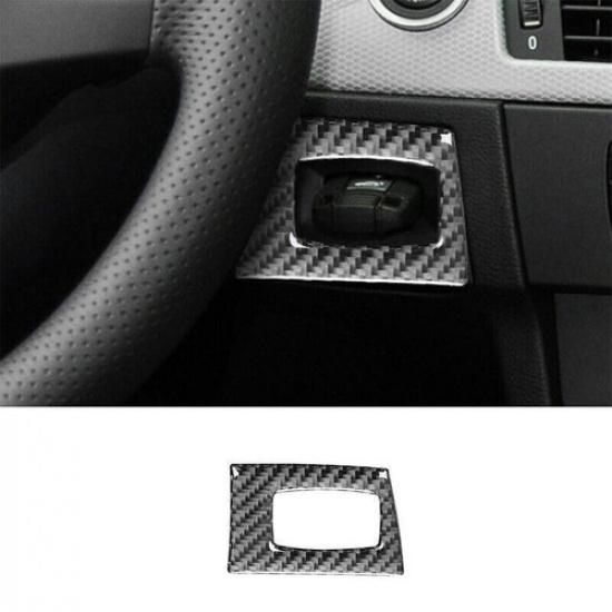 For BMW M3 E90 2008-2013 Real Carbon Fiber Key Hole Frame Decorative Trim Cover