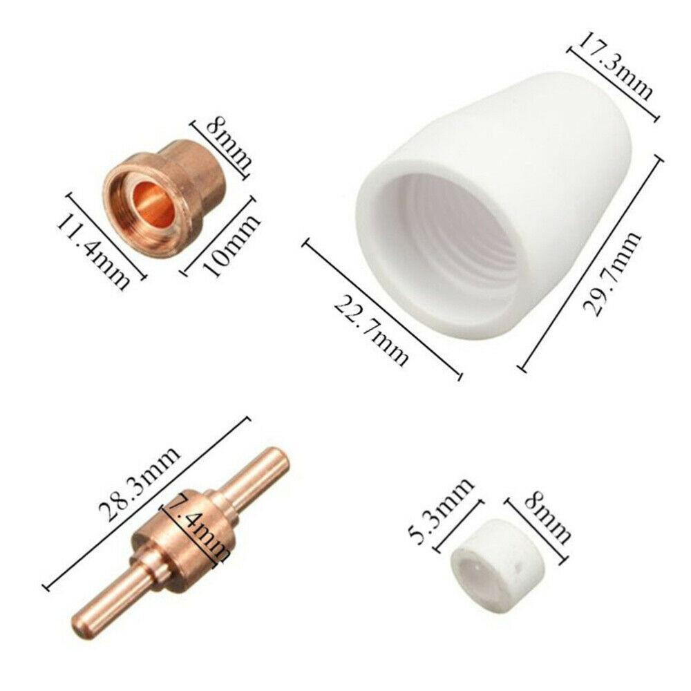 Für PT-31 Für Plasmaschneider Verbrauchsmaterialien 100 Stück Kit für CUT-40 CUT40 Für CUT50 Enthält Elektroden Düsen Wirbelringe Schilde
