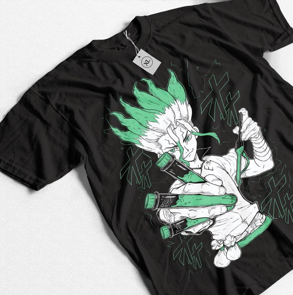 Senku Dr Stone Ishigami Anime Unisexga Shirt ShortSleeve Unisex TShirt Black S