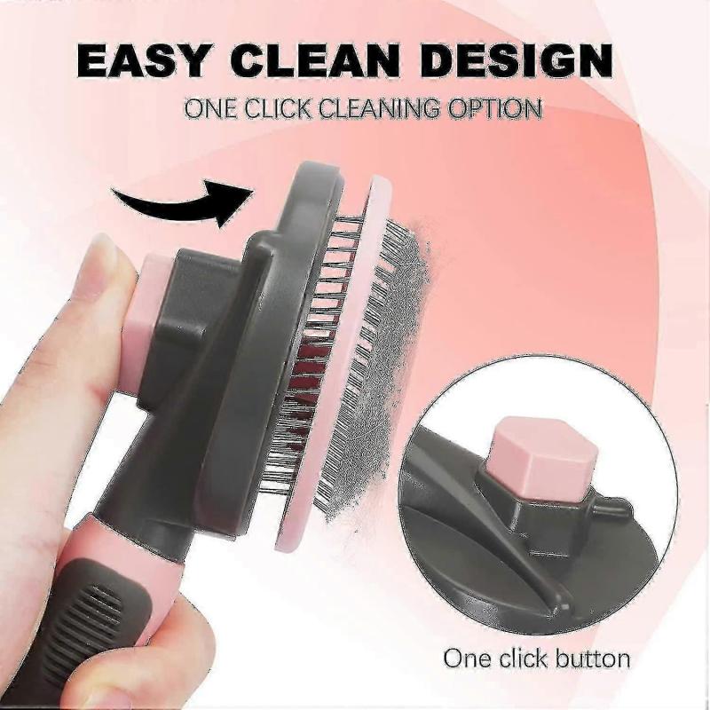 Dog Brush, Cat Brush, Pet Grooming Brush, Self-cleaning Shaving Brush - Snngv FF E zd