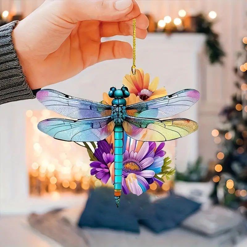 Creative Dragonfly Acrylic Car Ornament For Colorful And Playful Interior Design