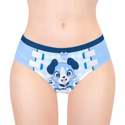 LittleForBig Women's Silky Panties (Ao-chan) with Bowknot, Comfortable Fit, Blue, Size L