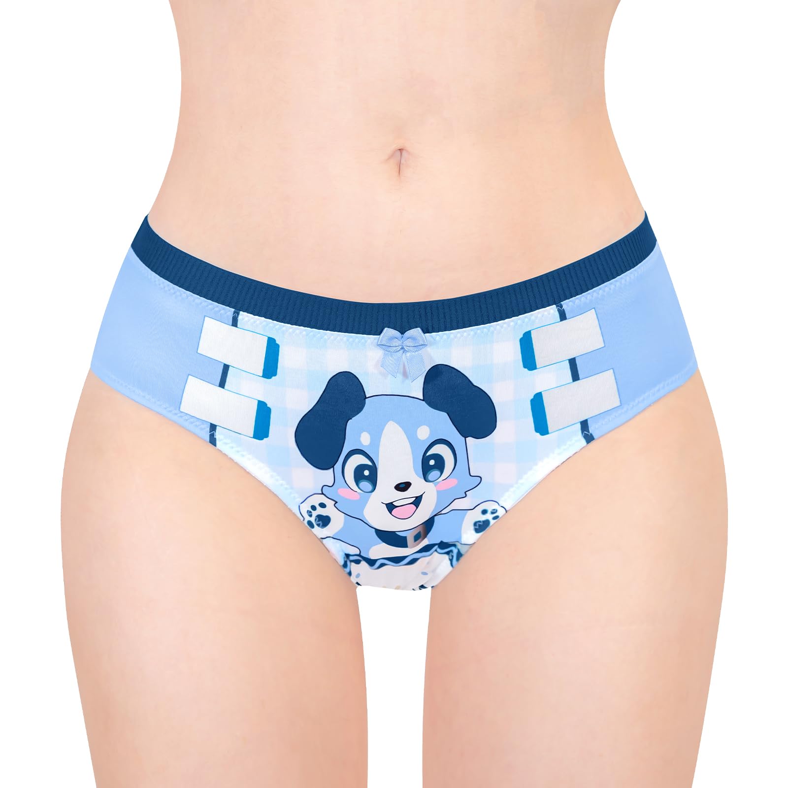 

Женские шелковистые трусики LittleForBig (Ао-чан) с бантом, удобная посадка, синий, размер L