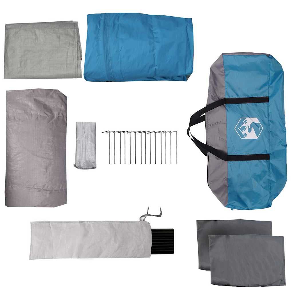 Family Tent with Roof Blue and Grey 622 x 295 x 238 cm