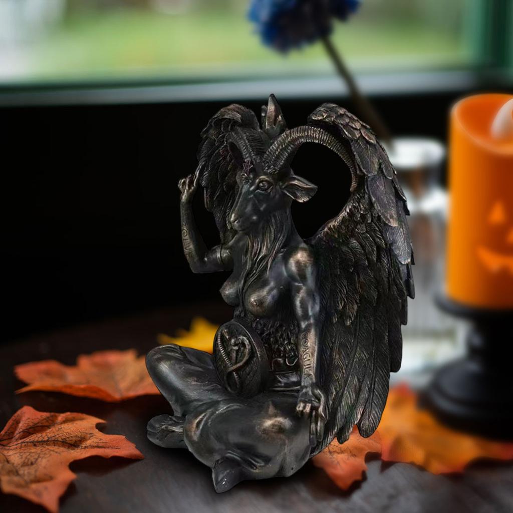Statue Sculpture Ornament, Statue Decoration Ornament, Home Belief Deity Black Satan Ornament