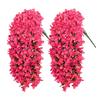 2Pcs Hanging Artificial Bougainvillea Speetabilis UV Resistant Realistic Fake Flower Wedding Party Indoor Outdoor Garden Yard Wall Hanging Faux Bloom