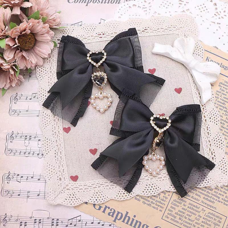 [1 pair]Hair Bows Girl Y2k Japanese Accessories for Women Trendy Hair Clips Popular Summer Accessory Lolita Hair Clip Trend 2024