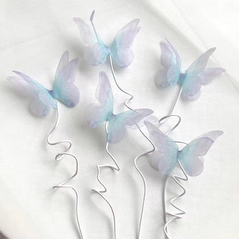 

DIY Craft Cake Decorations (3D Butterfly) - Cupcake Toppers & Birthday Wedding Cake Decoration Supplies 5pcs