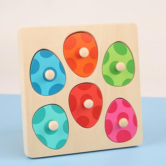1 Set Holz-Dinosaurier-Puzzlebrett, 3D-Cartoon-Dino-Ei, passendes Brett, Feinmotorik, Farbform, Vorschullernen, pädagogisches Puzzlebrett-Spielzeug