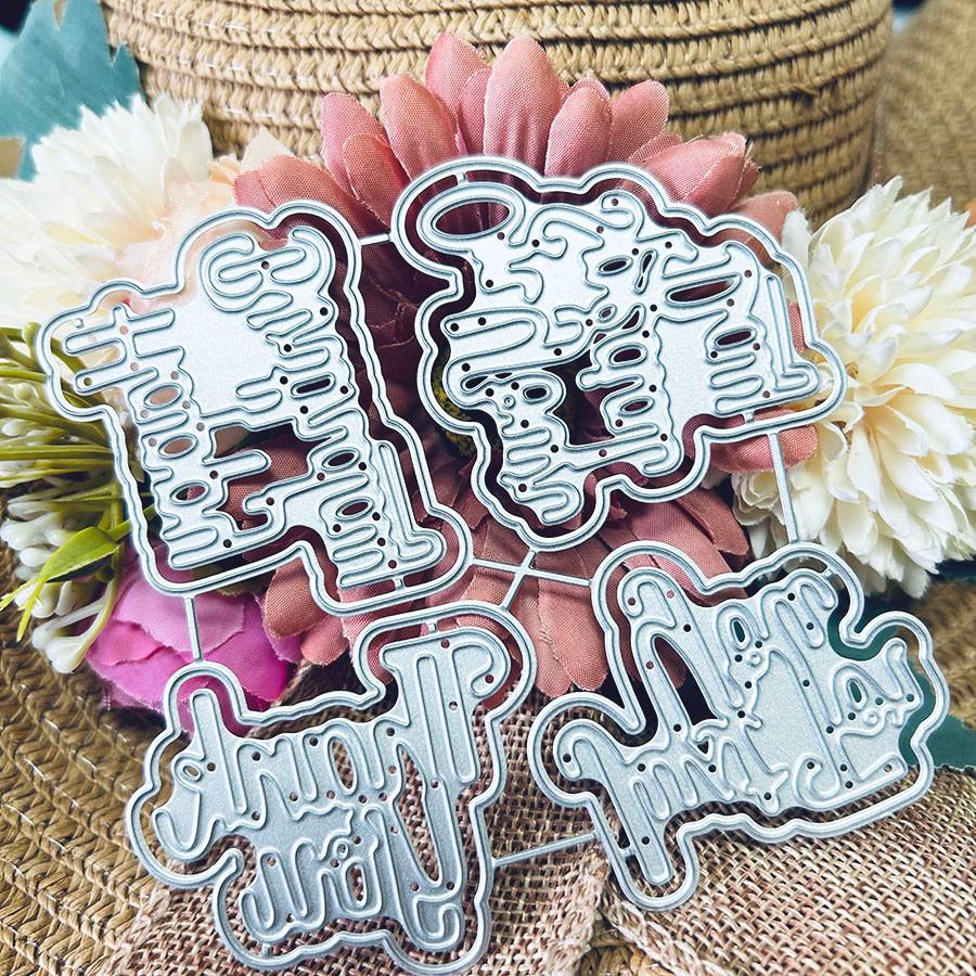 """Nur für dich, Alles Gute zum Geburtstag, Danke, An deinem besonderen Tag" 4er-Set/Los Wörter Stanzformen Für Scrapbooking Prägeschablone Fotoalbum Dekorativ"