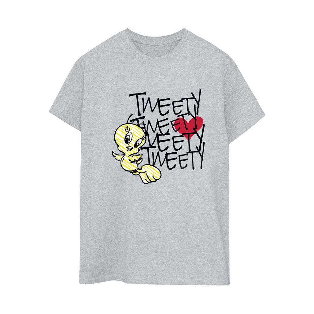 Looney Tunes Womens/Ladies Tweety Love Heart Cotton Boyfriend T-Shirt