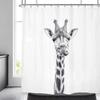 Funny Animal Shower Curtain Giraffe Jungle Safari Tropic African Wildlife Black And White Modern Designer Cool Bathroom Decor