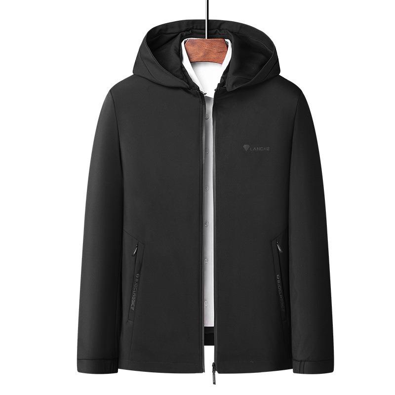 New spring and autumn old coat middle-aged men's removable hat jacket business dad casual coat