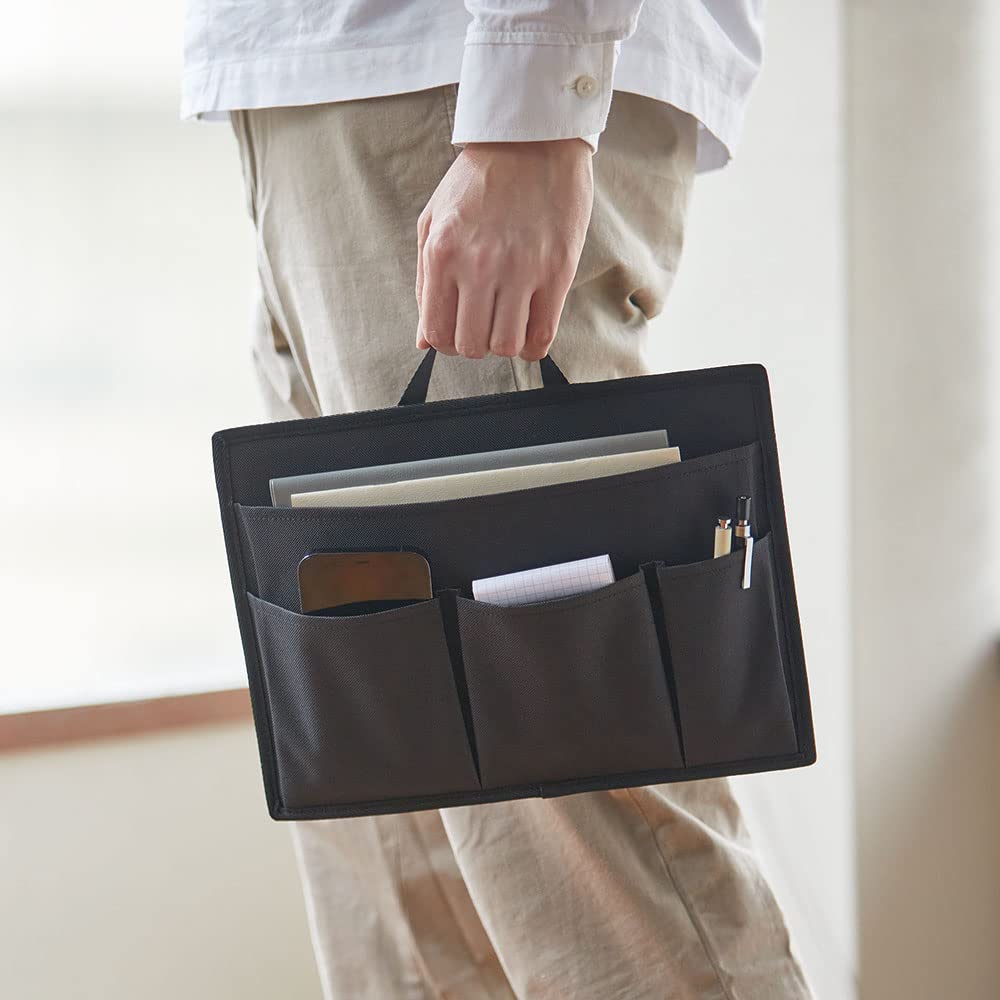 King Jim Storage Hanging Organizer, Bag-in-Bag, Horizontal, Black, New Basic HOZ200 Black