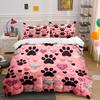 Paw Prints and Hearts. Bedding Sets Duvet Cover Sets Duvet Covers Pillowcases(1*Duvet Cover 2*Pillowcases Without Duvet Insert)