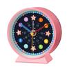 Early Education Desk Clock Needle Display Quartz Alarm Clock Silent Sweep Movement Silent Walking Soft Night Light Metal Frame