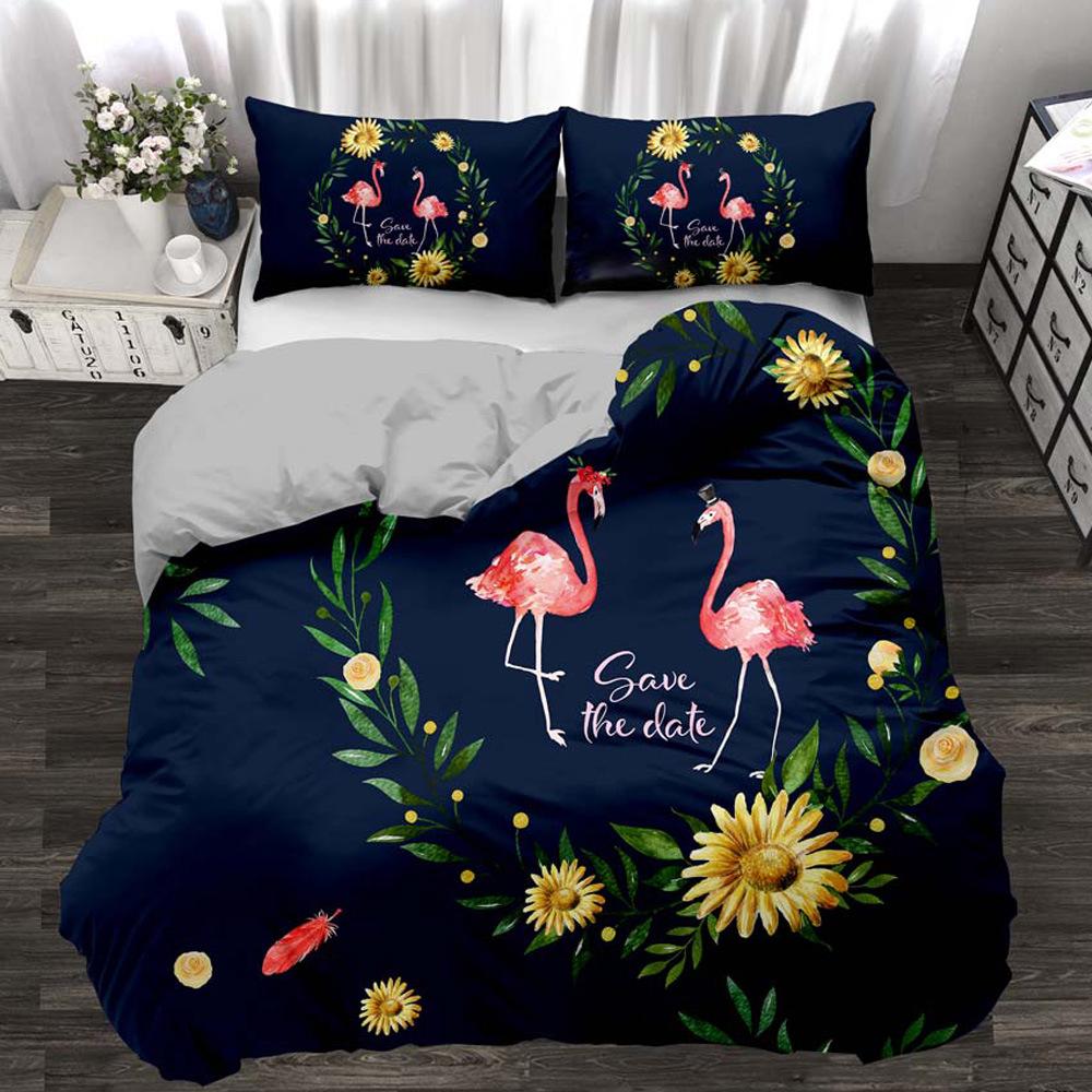 eBay Three-piece Digital Printing Bedding Quilt Cover Pillowcase