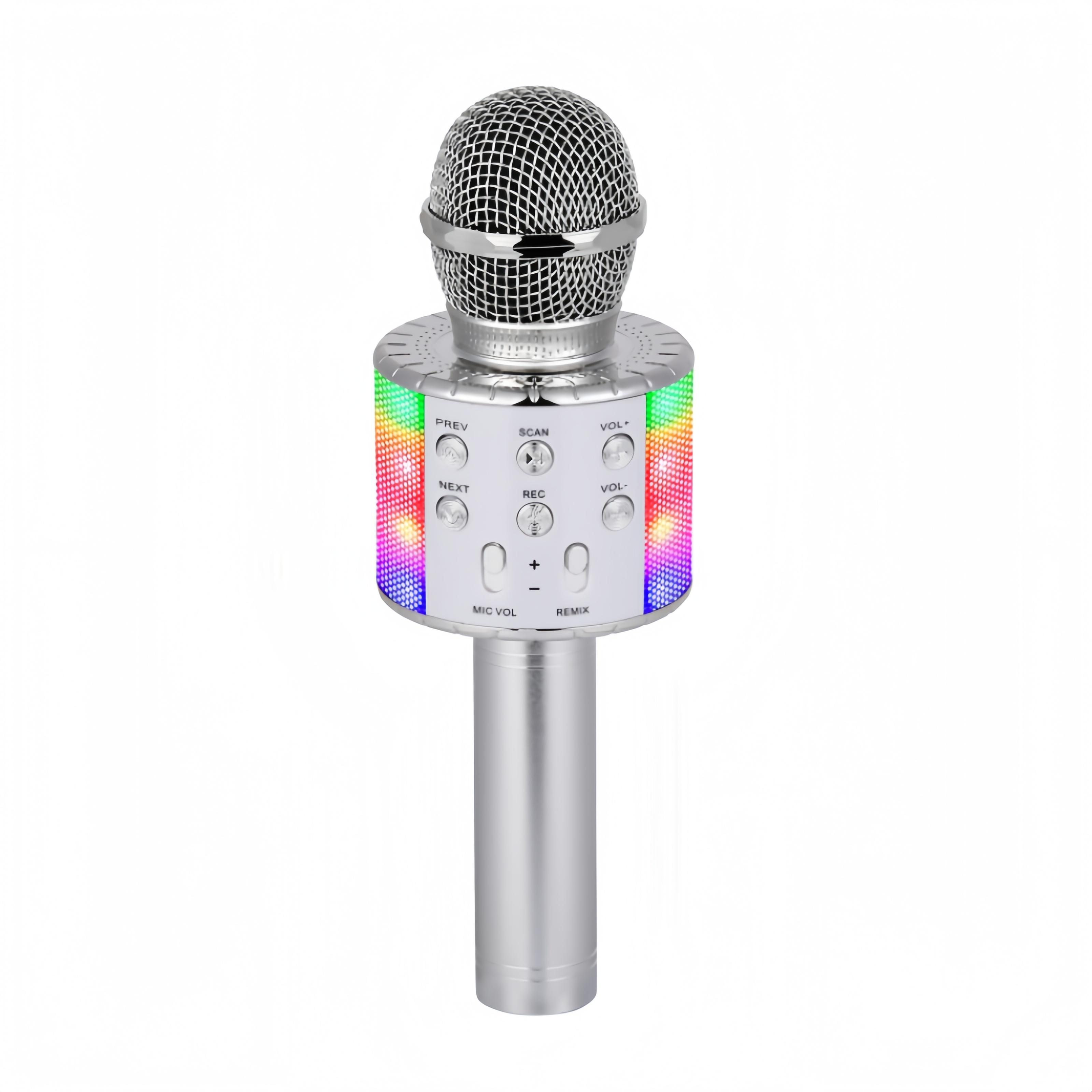 

Wireless Bluetooth Karaoke Microphone,3-in-1 Portable Handheld Karaoke Mic Speaker Machine Party Birthday for All Smartphones срібний