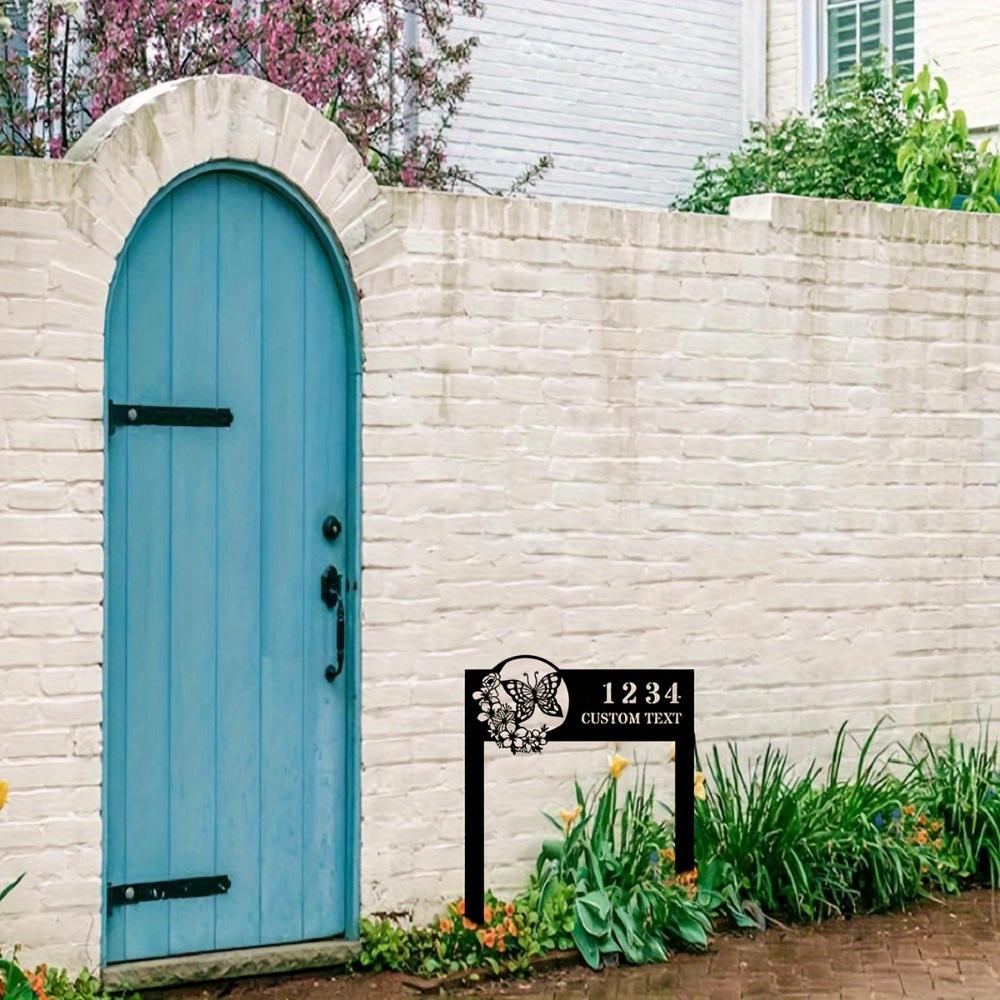 Metal Address Sign Personalized Garden Marker House Number Plate Lawn Yard Decor
