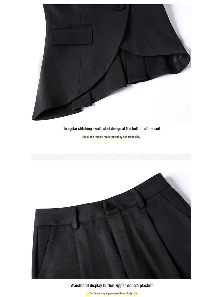 Women's Slim Fit Tuxedo Suit Set - Spring/Summer Professional Blazer & Pants Workwear