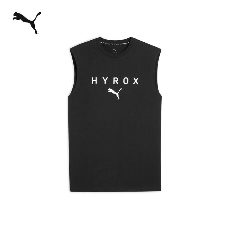 PUMA HYROX Men's Black Pure Cotton Round Neck Sports Vest