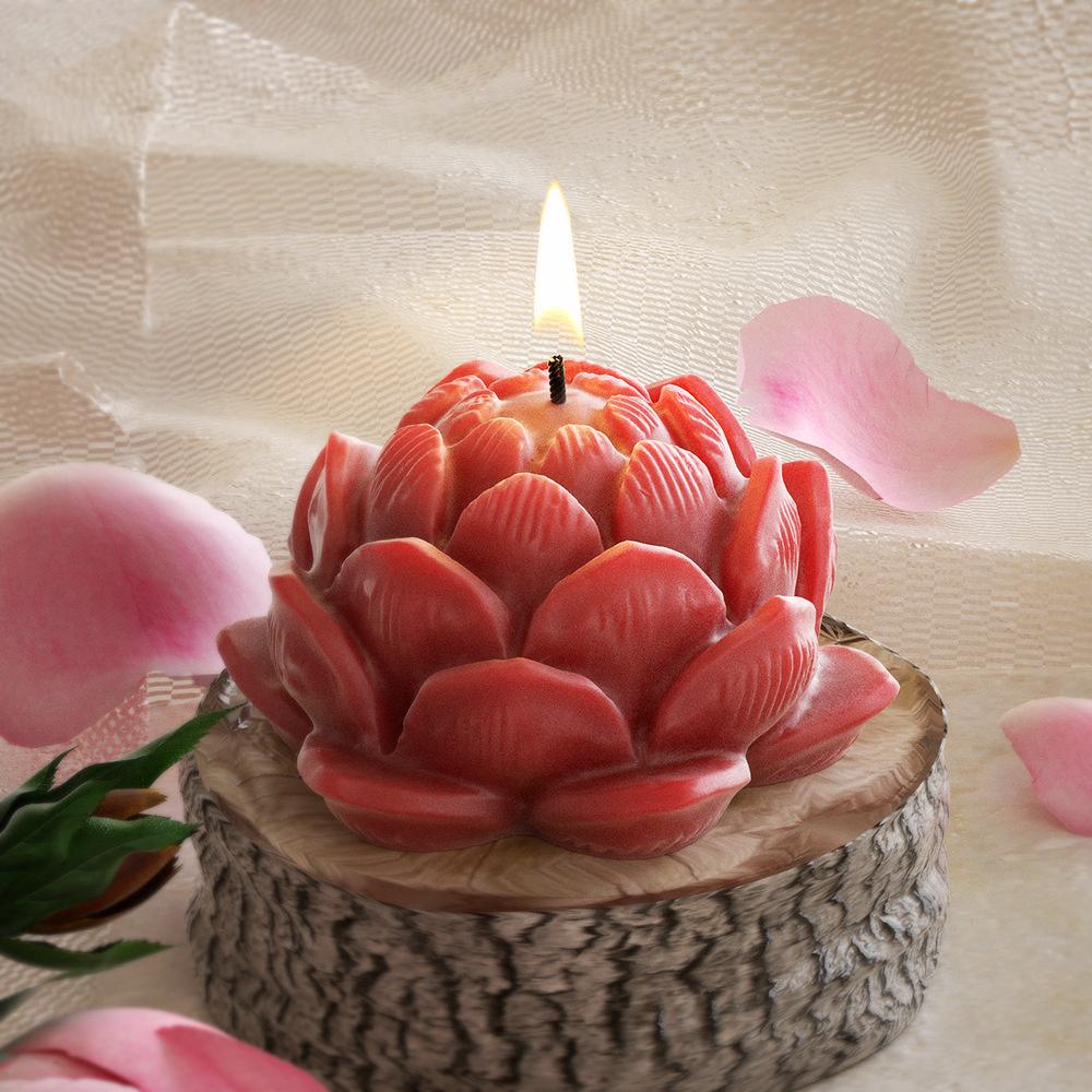 3D Lotus Flower Shape Candle Silicone Mould DIY Day of Dead Decoration Handmade Soap Model Plaster Aromatherapy Mold Wholesale